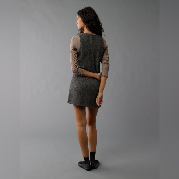 AMERICAN EAGLE Zip-Up Mini Dress Wool Blend in Brown Sz XS NWT - Picture 4 of 6